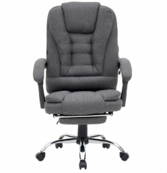 Кресло офисное CROMEX "Chill MS-005", с функцией вибромассажа, подножка, ткань, серое, 532959