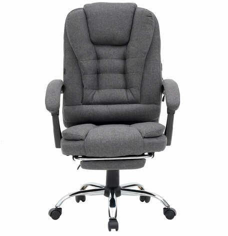 Кресло офисное CROMEX "Chill MS-005", с функцией вибромассажа, подножка, ткань, серое, 532959