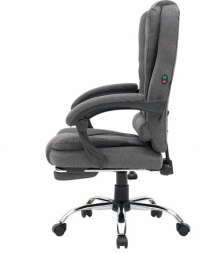 Кресло офисное CROMEX "Chill MS-005", с функцией вибромассажа, подножка, ткань, серое, 532959