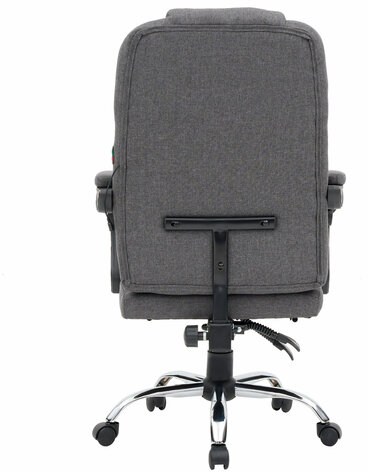 Кресло офисное CROMEX "Chill MS-005", с функцией вибромассажа, подножка, ткань, серое, 532959