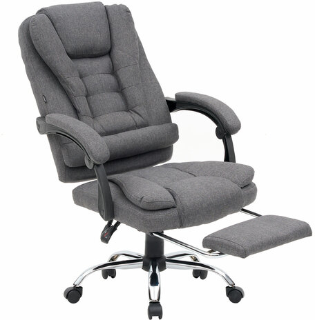 Кресло офисное CROMEX "Chill MS-005", с функцией вибромассажа, подножка, ткань, серое, 532959