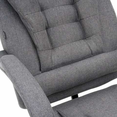 Кресло офисное CROMEX "Chill MS-005", с функцией вибромассажа, подножка, ткань, серое, 532959