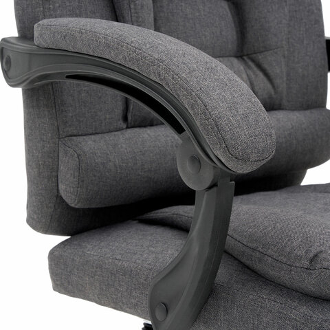 Кресло офисное CROMEX "Chill MS-005", с функцией вибромассажа, подножка, ткань, серое, 532959