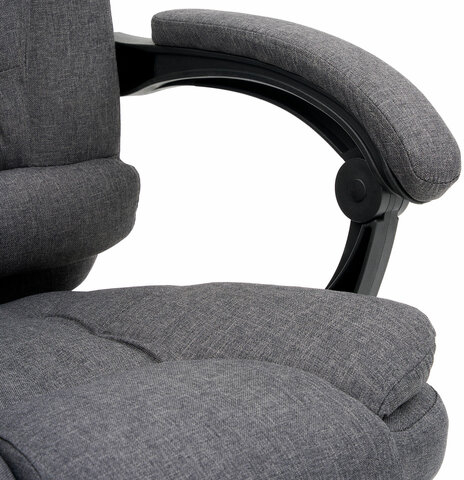 Кресло офисное CROMEX "Chill MS-005", с функцией вибромассажа, подножка, ткань, серое, 532959