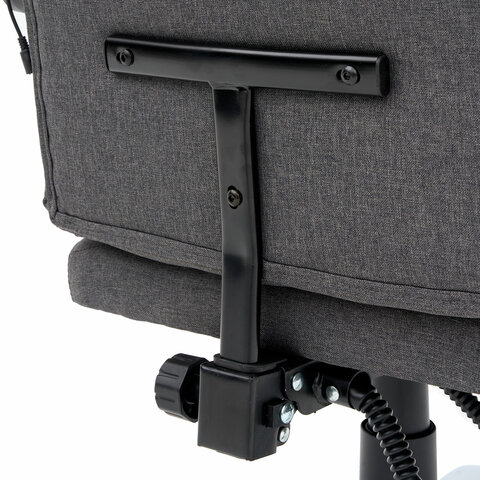 Кресло офисное CROMEX "Chill MS-005", с функцией вибромассажа, подножка, ткань, серое, 532959