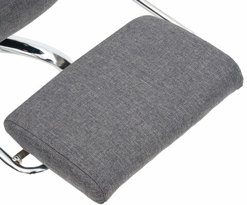 Кресло офисное CROMEX "Chill MS-005", с функцией вибромассажа, подножка, ткань, серое, 532959