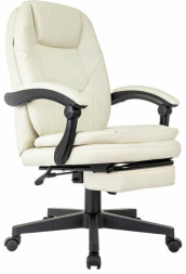 Кресло офисное CH-868N-BF, синхромеханизм, подставка для ног, экокожа, бежевое, 2018357