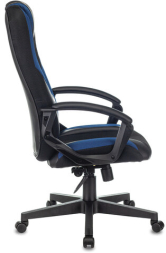 Кресло компьютерное ZOMBIE-9/BL+BLUE, подушка, экокожа/ткань, черное/синее, 1583708