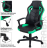 Кресло компьютерное BRABIX "Fighter GM-008", экокожа, черное/зеленое, 532508
