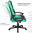 Кресло компьютерное BRABIX "Fighter GM-008", экокожа, черное/зеленое, 532508