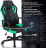 Кресло компьютерное BRABIX "Fighter GM-008", экокожа, черное/зеленое, 532508