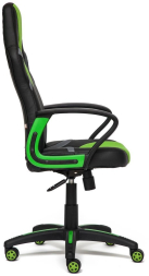 Кресло RUNNER кож/зам/ткань, черный/зеленый, 36-6/26/12