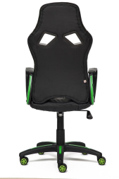 Кресло RUNNER кож/зам/ткань, черный/зеленый, 36-6/26/12