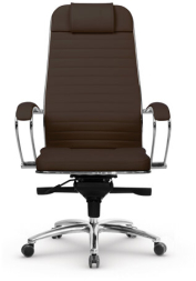 Кресло офисное МЕТТА "SAMURAI" KL-1.04, рецик. кожа, темно-коричневое