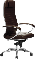Кресло офисное МЕТТА "SAMURAI" KL-1.04, рецик. кожа, темно-коричневое