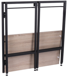 Стол BRABIX "Smart CD-009", 800х455х795 мм, ЛОФТ, складной, металл/ЛДСП дуб, каркас черный, 641874