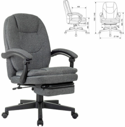 Кресло офисное CH-868MSG-F, синхромеханизм, подставка для ног, ткань, серое, 1998751