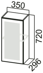 Шкаф навесной со стеклом Ш300с Прованс