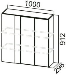 Шкаф навесной угловой Ш1000у Вектор