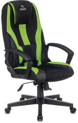 Кресло компьютерное ZOMBIE-9/BL+SD, подушка, экокожа/ткань, черное/зеленое, 1583709