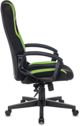 Кресло компьютерное ZOMBIE-9/BL+SD, подушка, экокожа/ткань, черное/зеленое, 1583709