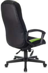 Кресло компьютерное ZOMBIE-9/BL+SD, подушка, экокожа/ткань, черное/зеленое, 1583709
