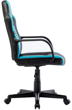 Кресло компьютерное "BRABIX Stripe GM-202", экокожа, черное/голубое, 532509