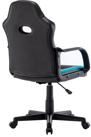Кресло компьютерное "BRABIX Stripe GM-202", экокожа, черное/голубое, 532509