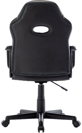 Кресло компьютерное "BRABIX Stripe GM-202", экокожа, черное/голубое, 532509