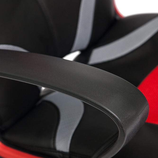 Кресло RUNNER кож/зам/ткань, черный/красный, 36-6/08/12