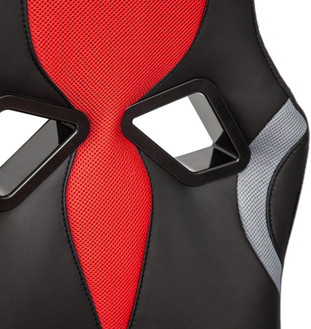 Кресло RUNNER кож/зам/ткань, черный/красный, 36-6/08/12