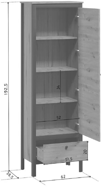Шкаф Лофт REG1D1S