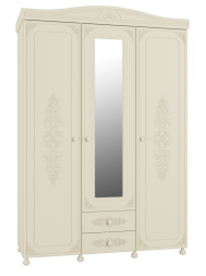 Шкаф трёхстворчатый с зеркалом Ассоль плюс АС-27 ваниль
