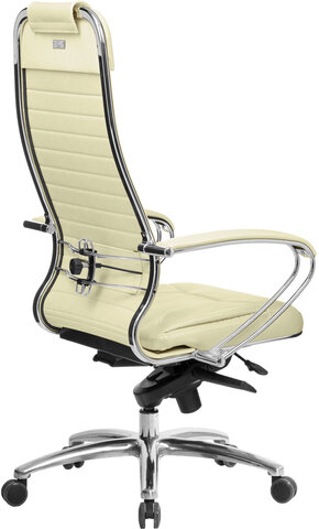 Кресло офисное МЕТТА "SAMURAI" KL-1.04, рецик. кожа, бежевое