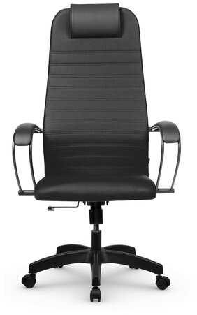 Кресло офисное МЕТТА &quot;SU-B-10&quot; пластик, ткань-сетка, сиденье и спинка мягкие, черное