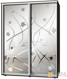 Шкаф-купе 2х дв Стандарт Пескоструй фон матовый № 79