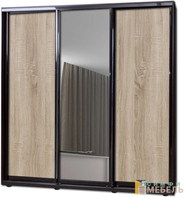 Шкаф купе 3х дв Комби 1 Дуб сонома|Зеркало