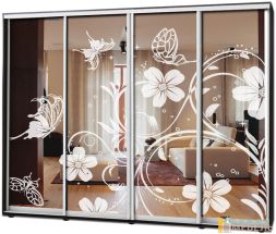 Шкаф купе 4х дв Пескоструй № 22