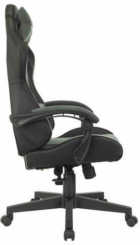 Кресло компьютерное BRABIX "Striker GM-121", синхромеханизм, 2 подушки, экокожа/велюр, черное/серое, 532961