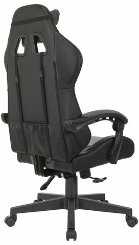 Кресло компьютерное BRABIX "Striker GM-121", синхромеханизм, 2 подушки, экокожа/велюр, черное/серое, 532961