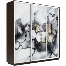 Шкаф-купе Экспресс 3-х дверный (Фото №1001 Абстракция серая)