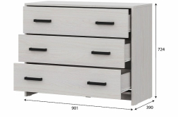 Комод 3 ящика МСП 1