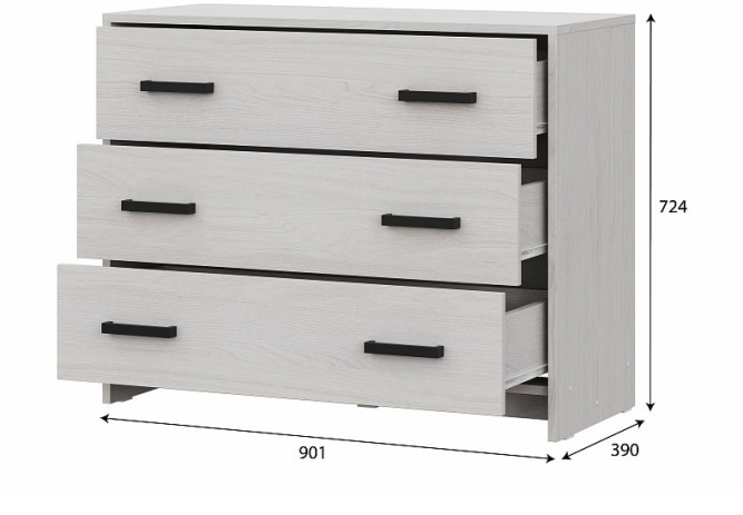 Комод 3 ящика МСП 1