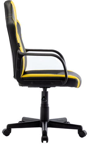Кресло компьютерное BRABIX "Stripe GM-202", экокожа, черное/желтое, 532510