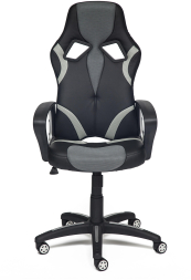 Кресло RUNNER кож/зам/ткань, черный/серый, 36-6/12/14