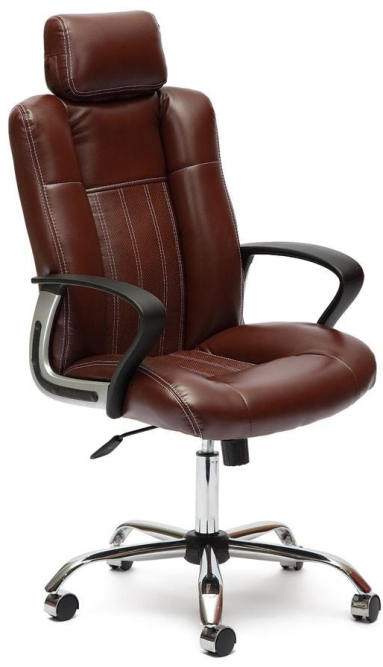 Кресло OXFORD хром кож/зам, коричневый/коричневый перфорированный, 2 TONE/2 TONE /06