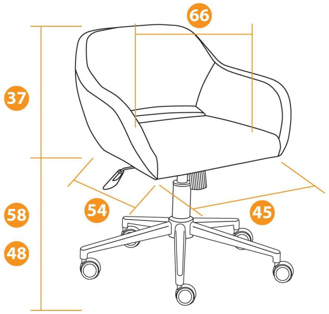 Кресло MODENA хром флок , оранжевый, 18