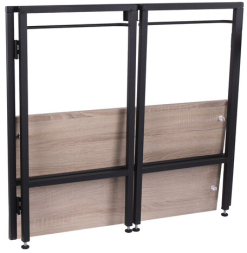 Стол BRABIX "Smart CD-010", 1000х505х795 мм, ЛОФТ, складной, металл/ЛДСП дуб, каркас черный, 641876