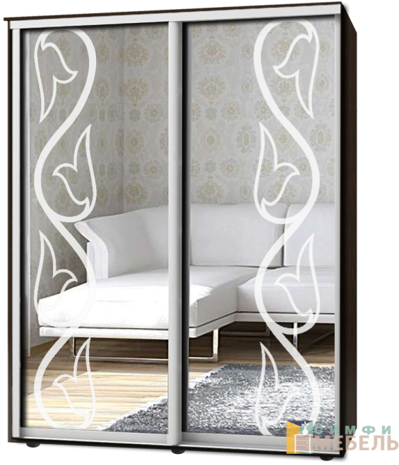 Шкаф-купе 2х дв Стандарт Пескоструй № 74+74