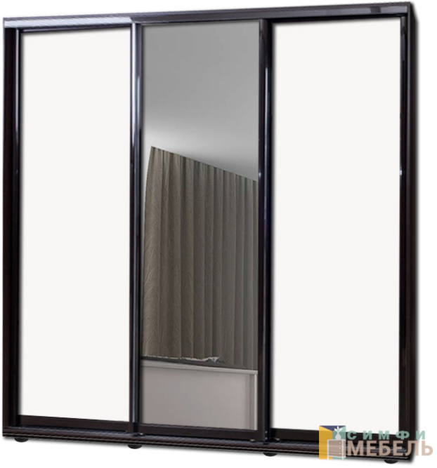 Шкаф купе 3х дв Комби 1 Белый|Зеркало